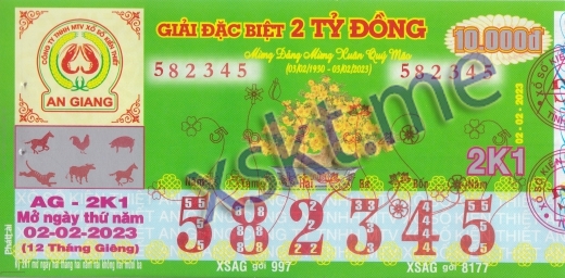 Mẫu vé sô xổ số An Giang ngày 2/2/2023