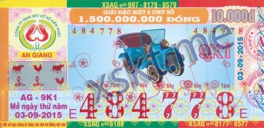 Mẫu vé sô xổ số An Giang ngày 3/9/2015