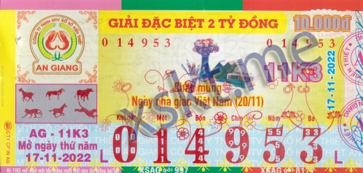 Mẫu vé sô xổ số An Giang ngày 17/11/2022