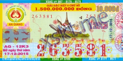 Mẫu vé sô xổ số An Giang ngày 17/12/2015
