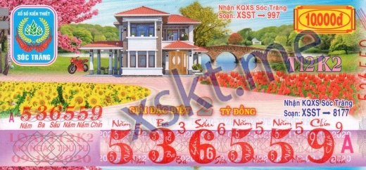 Mẫu vé sô xổ số Sóc Trăng ngày 9/12/2020
